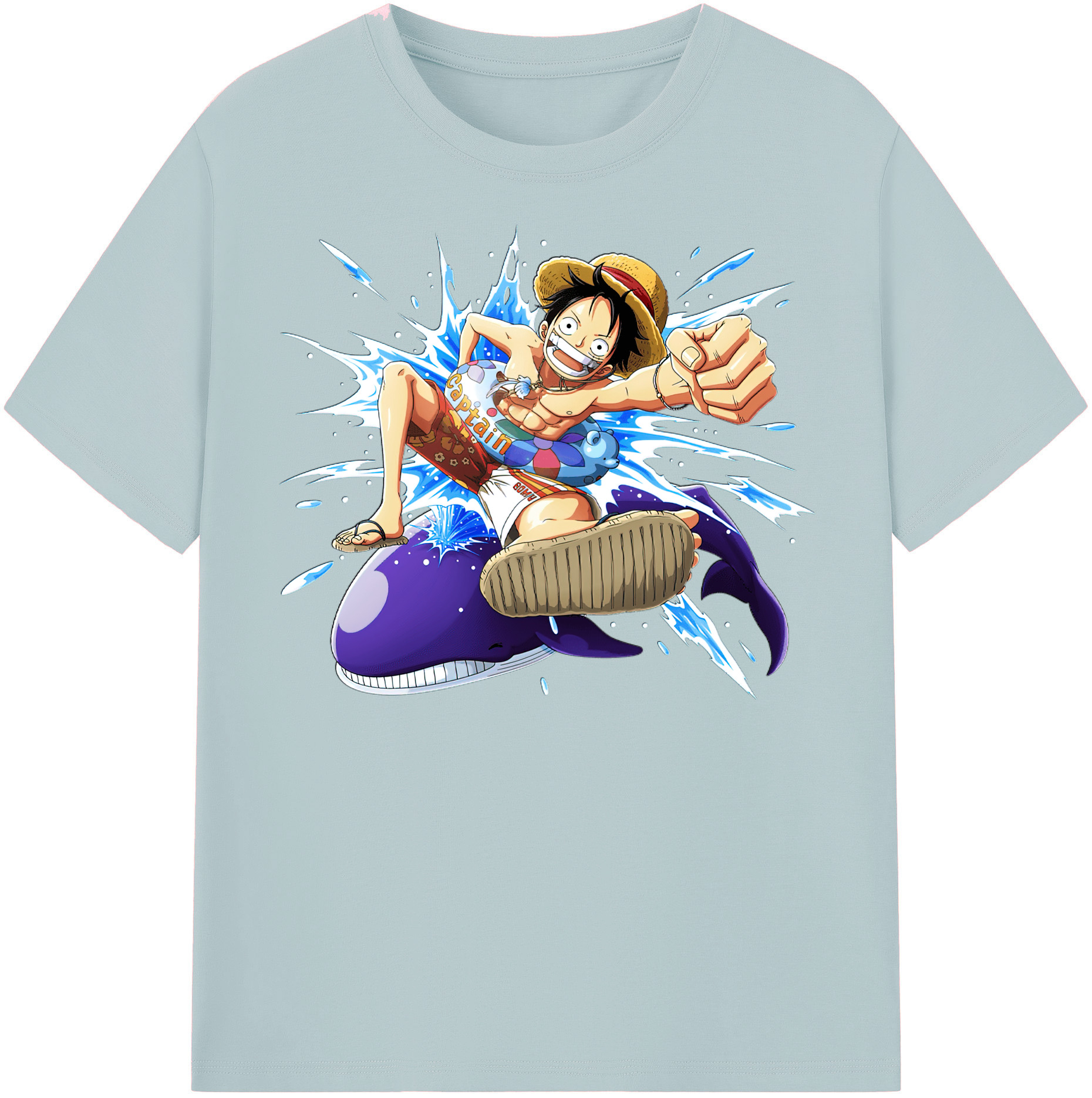 ワンピース モンキー・D・ルフィ ONE PIECE Monkey D. Luffy 綿100％半袖Tシャツ（フロントプリント）